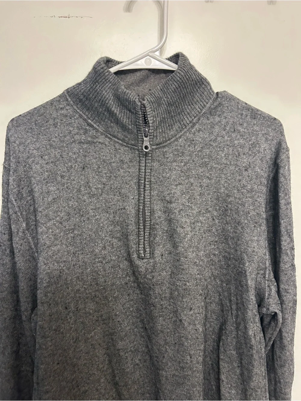 The North Face Men's Gray Half-Zip Wool-Blend Sweater